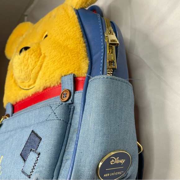 Disney Winnie the Pooh Fuzzy Overalls Mini backpack - Picture 4 of 10
